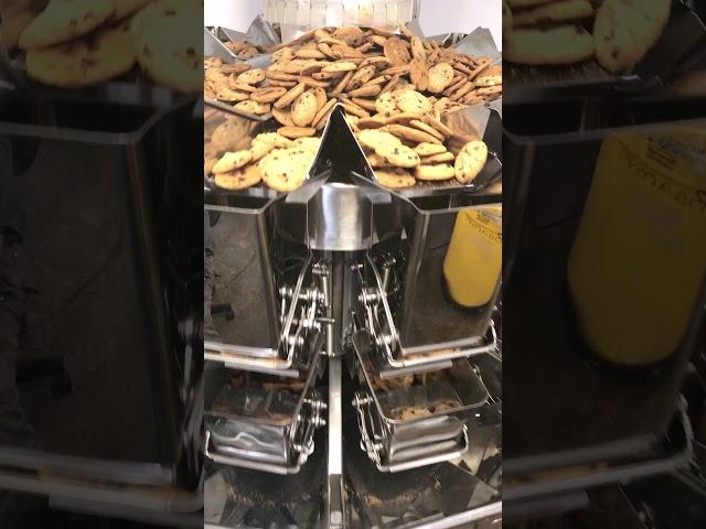 Chocolate Chip Cookies Packing | Automated Food Packaging Systems High Tek USA - 14 Head Weigher