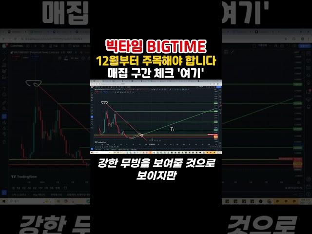 빅타임 BIGTIME 코인, 지금 이 무빙에 속지말자! 12월부터 주목해야하는코인, 수익볼 만한 '매집 구간 체크' '여기!!' #shorts #빅타임코인 #빅타임분석