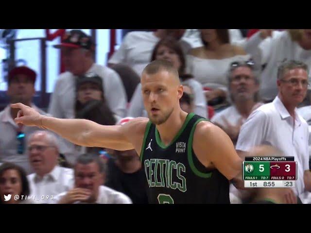 Kristaps Porzingis R1G3 Highlights vs Miami Heat (18 pts, 5 reb, 2 blk) | 2024 NBA Playoffs