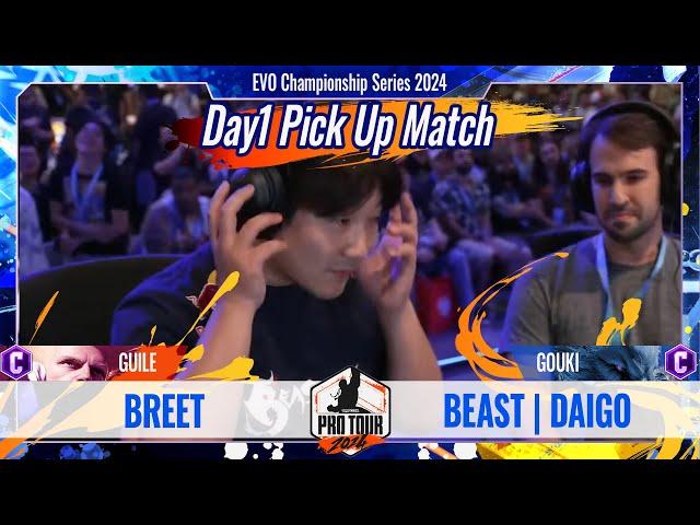 【EVO Championship Series 2024】「Day1 Pick Up Match」 BREET (ガイル/C) vs BEAST | DAIGO (豪鬼/C)