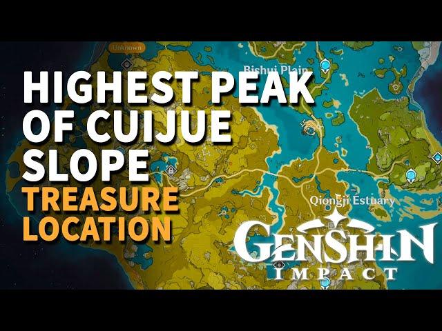Find the treasure's location Genshin Impact (Highest peak of Cuijue Slope)