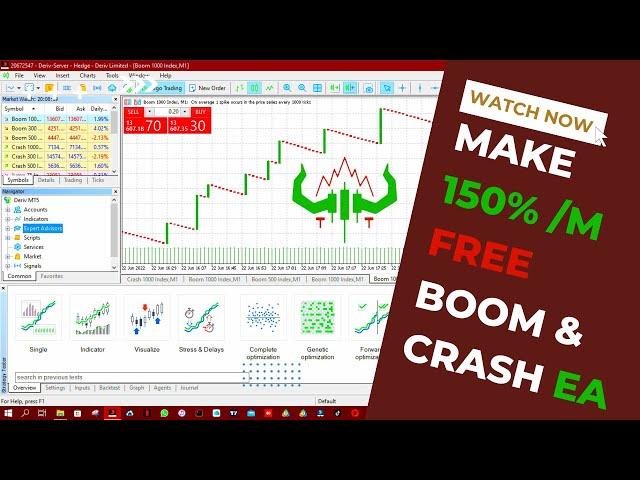 2022 99% Accurate Boom and Crash EA Free Download ( Make 150% monthly) - Keith Rainz