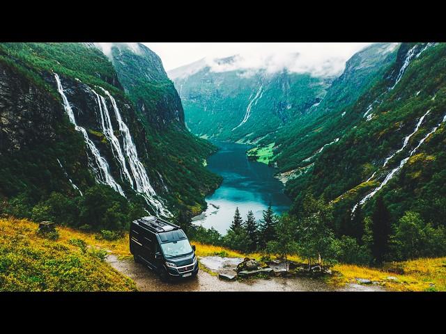 Cozy Van Life Camping in Heavy Rain Storms & Snow. Off-Grid in the Land of Trolls & Viking Fjords