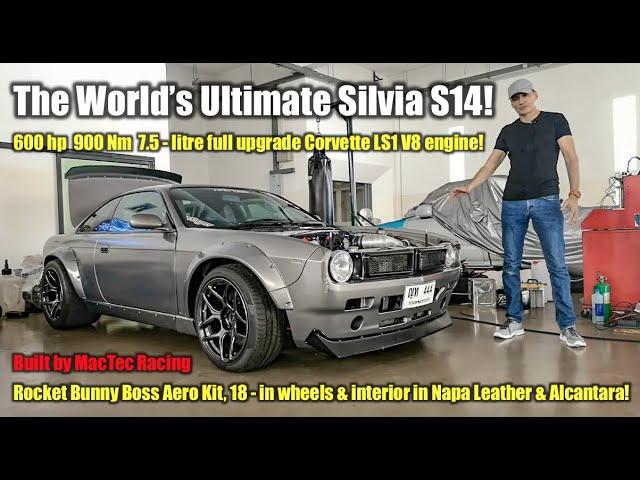 Ultimate Nissan Silvia S14: 600hp 900Nm 7.5-litre V8 Corvette LS1 Rocket Bunny Kit by MacTec Racing