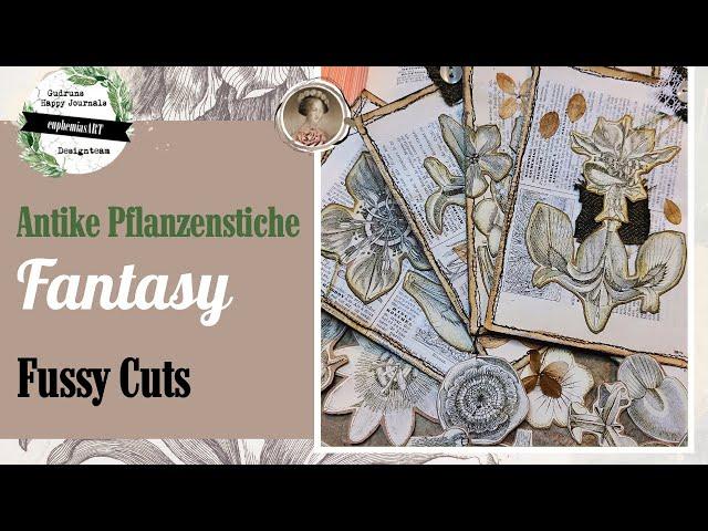 Fantasy Fussy Cuts  Abstrakt  Französische Journaling Cards Natur Collage #gudrunshappydesignteam