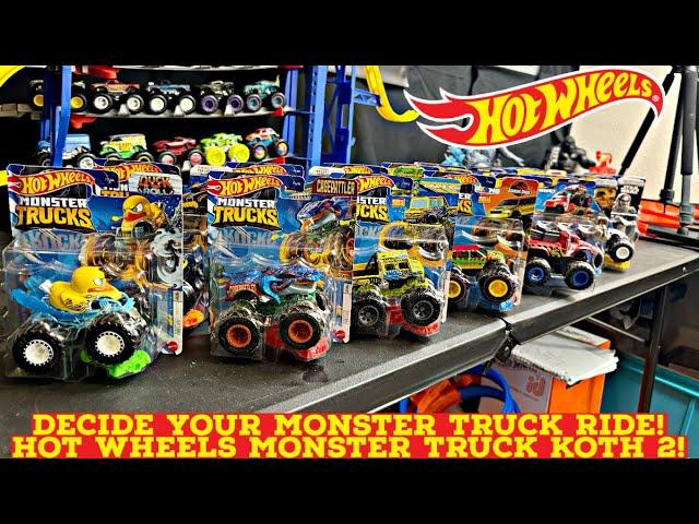 DECIDE YOUR HOT WHEELS MONSTER TRUCK RIDE! | MONSTER TRUCK KING OF THE HILL 2