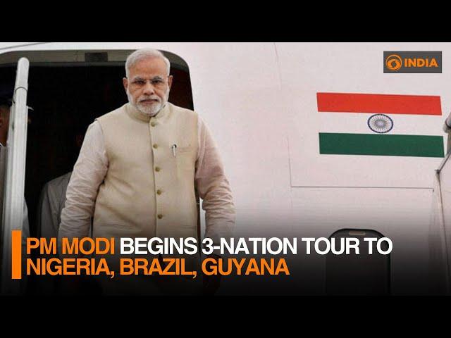 PM Modi begins 3-nation tour to Nigeria, Brazil, Guyana | DD India