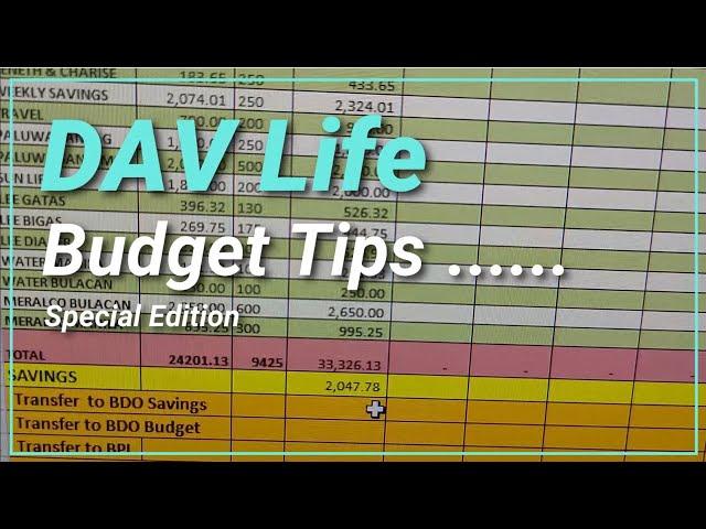 DAV Life Budget Tips...Special Edition