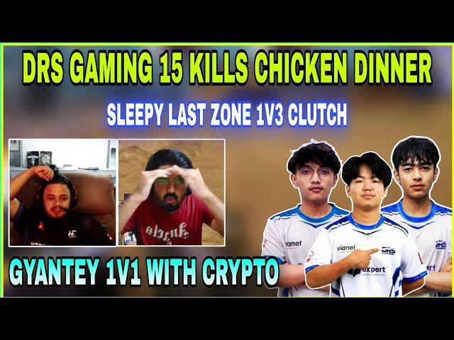 DRS Gaming Impressive 15 Kills Chicken Dinner | Sleepy 1v3 at Final Circle | Gyantey vs Crypto 1v1