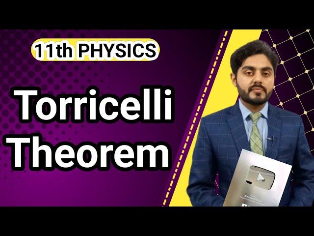 Torricelli theorem class 11 | application of bernoulli's equation | law of efflux | NBF | all boards