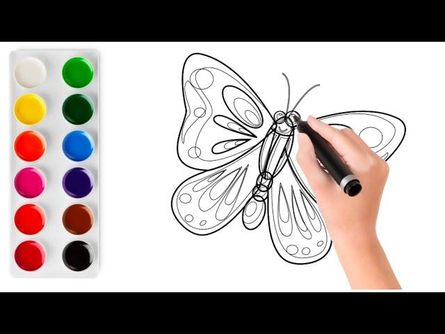 How to draw a Butterfly|easy kids drawing|kids channel|drawing and painting|kids art|butterfly kids