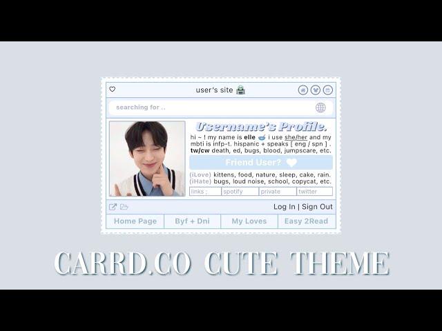 carrd.co cute theme | phone tutorial ︎