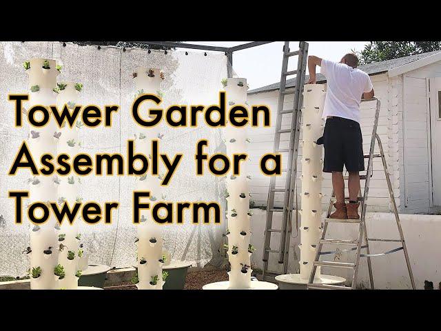 Tower Garden Assembly for an Aeroponic Tower Farm