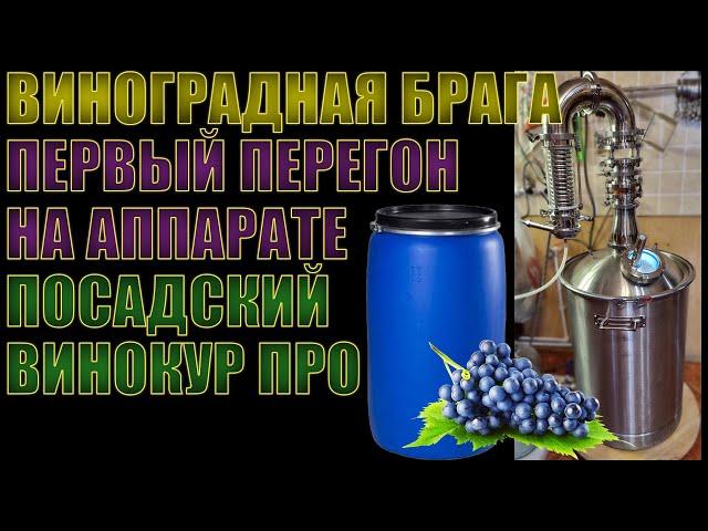 ВИНОГРАДНАЯ БРАГА | ПЕРВЫЙ ПЕРЕГОН НА САМОГОННОМ АППАРАТЕ "ПОСАДСКИЙ ВИНОКУР ПРО"