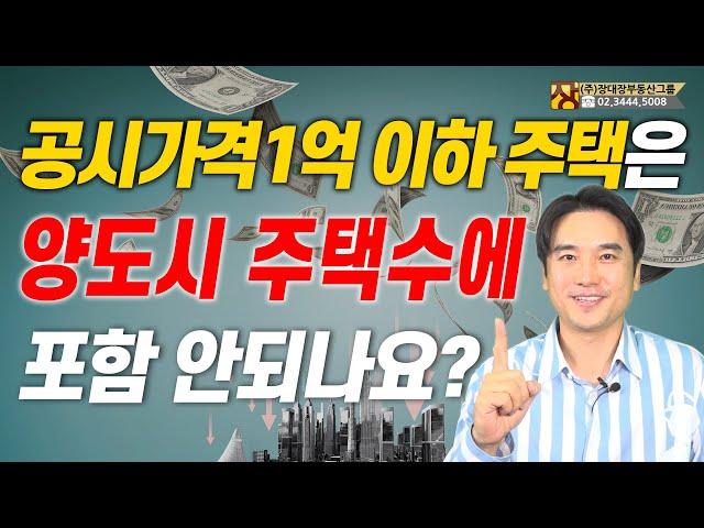 [장대장TV] 공시가격1억 이하 주택은 양도시 주택수에 포함 안되나요?