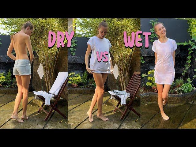 [4K] Transparent Clothes Haul | Dry vs Wet with Curious Elena (2024)