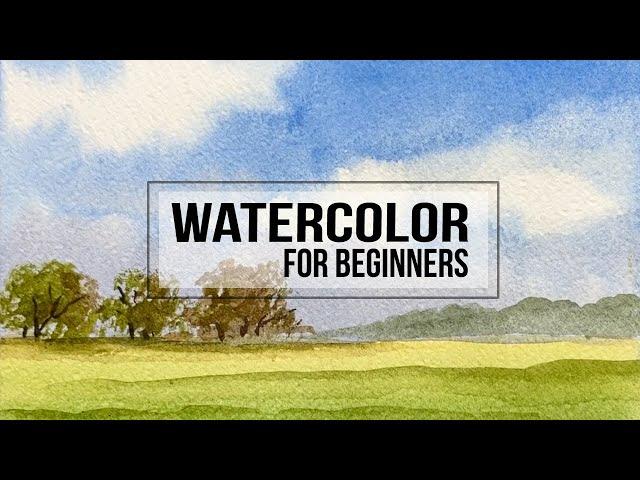 Try Painting your FIRST WATERCOLOR landscape and sky