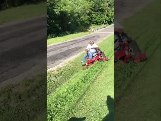 How NOT to mow a hillside  1st day with the new mower