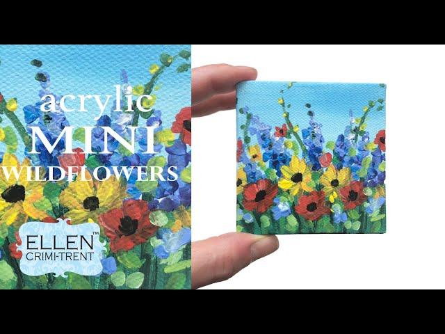 Mini Acrylic Wildflower Painting for Beginners/ Mini Monday Madness/ Step by Step