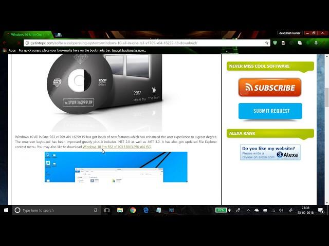 Get windows 10 latest version 1709 for FREE./Crack download/All features/No torrent download