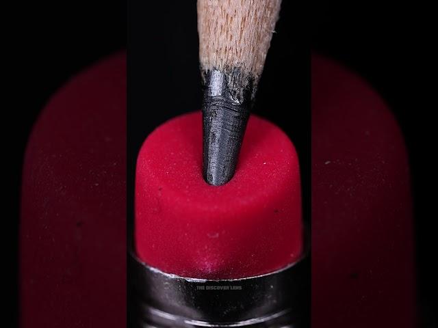 Pencil Tip Meets Eraser – Satisfying Macro Cutting ASMR