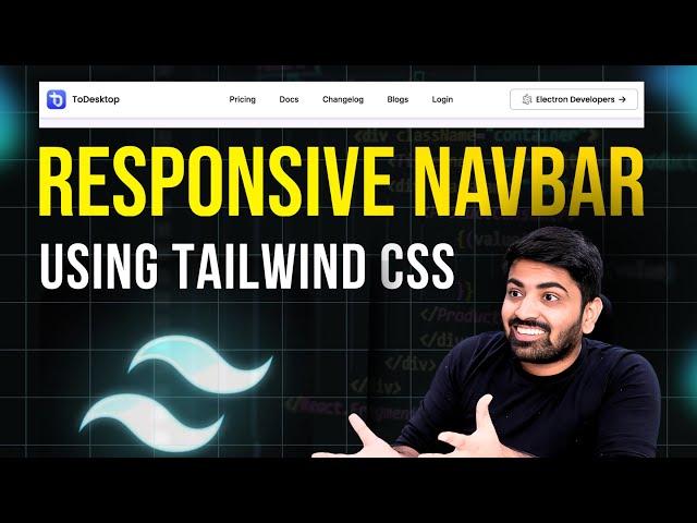 Build A Responsive NavBar using TailwindCSS | Tailwind CSS For Beginners 2024