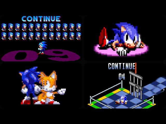 Sonic Continue Screen Evolution