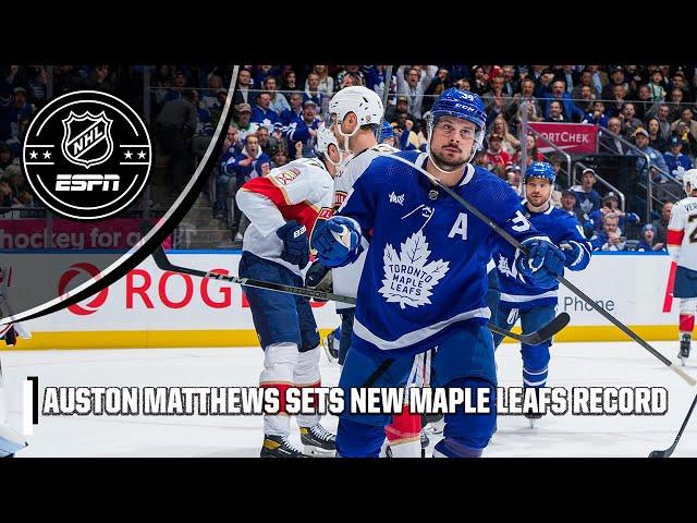 Auston Matthews sets MAPLE LEAFS RECORD with 62ND GOAL OF THE SEASON  | NHL on ESPN