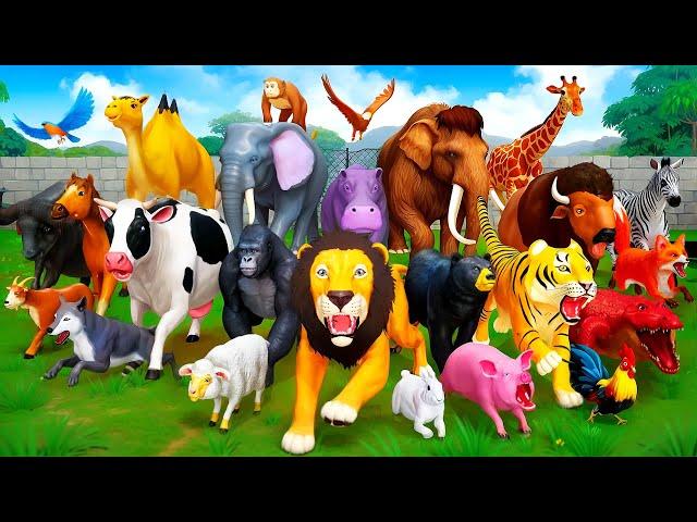 Mega Animal Race Challenge: Wild Animals vs Farm Animals Escape | Planet Zoo Race