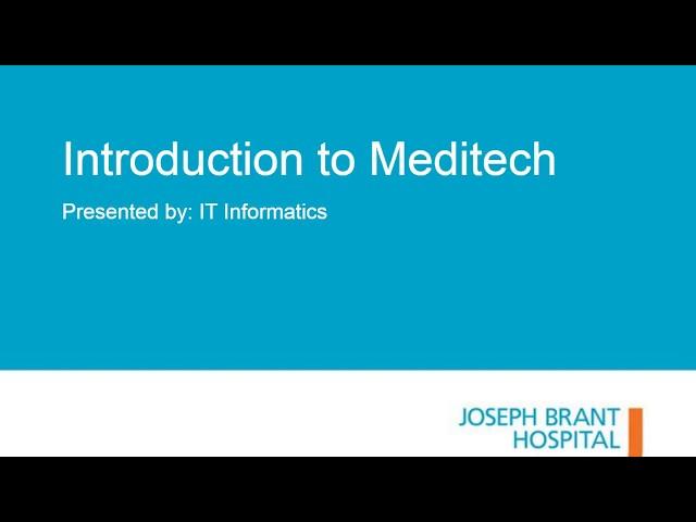 Introduction to Meditech