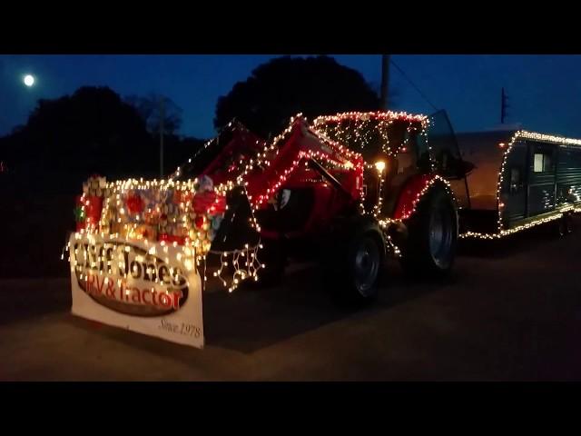 Cliff Jones Mahindra tractor and RV in the Fantasy of Lights parade