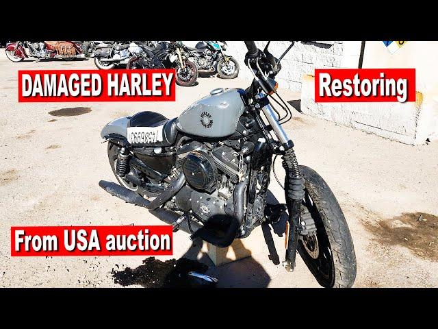 CRASHED new HARLEY DAVIDSON 2023 from COPART AUCTION.  Buying and Restoring. From USA to Europe