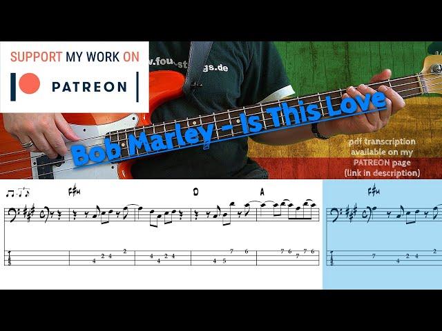 Bob Marley -  Is This Love (Bass cover with tabs)