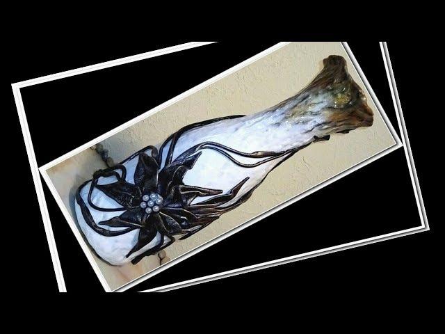 DIY ВАЗА Декор стеклянной бутылки