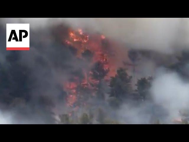 Aerial footage shows southern New Jersey forest fire that has burned hundreds of acres