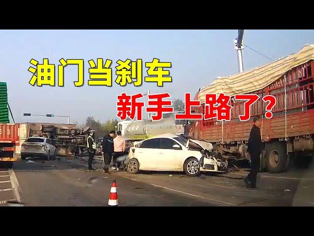 油门当刹车，新手上路了？2024交通事故第271期