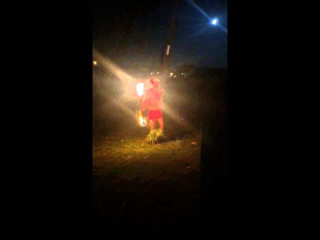 Fire Knife Dance under the moonlight