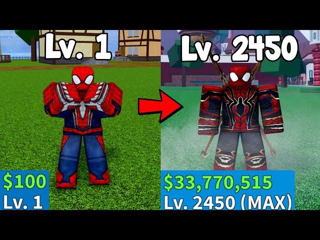 Becoming Spider Man in Blox Fruits Using Spider Awakening