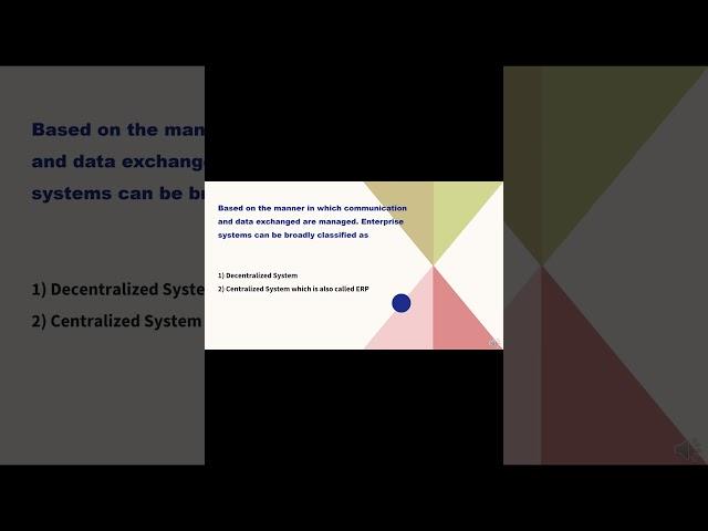 Enterprise systems can be broadly classified as #erp #sap #centralized #decentralized #sapcommunity