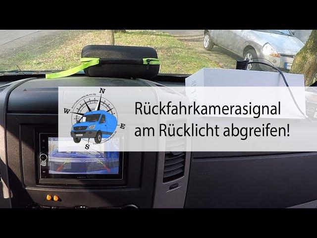 Rückfahrsignal am Rücklicht abgreifen und sehr kleine Rückfahrkamera anschließen