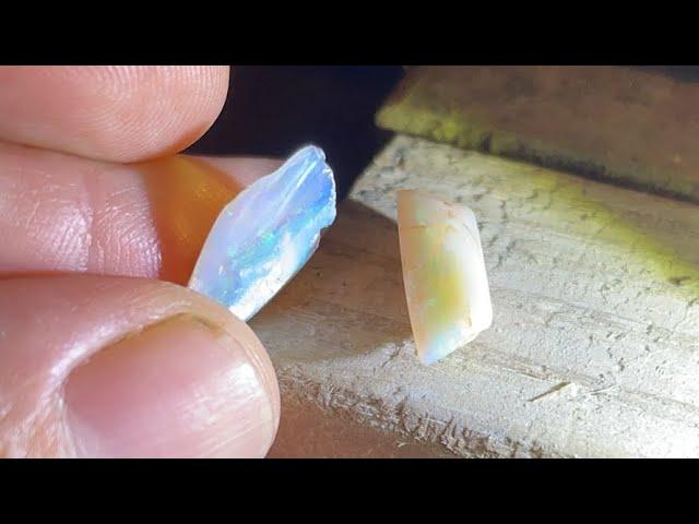 al gold prospecting is live! Let’s cut some opals  cutting some opal from @AusOpal