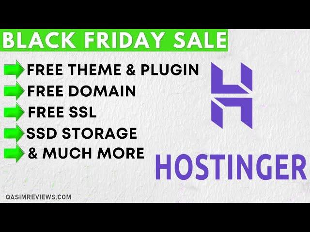 Hostinger Black Friday Sale - Cheap Web Hosting, Free Domain, Theme, Plugin, SSL, SSD Storage (2021)