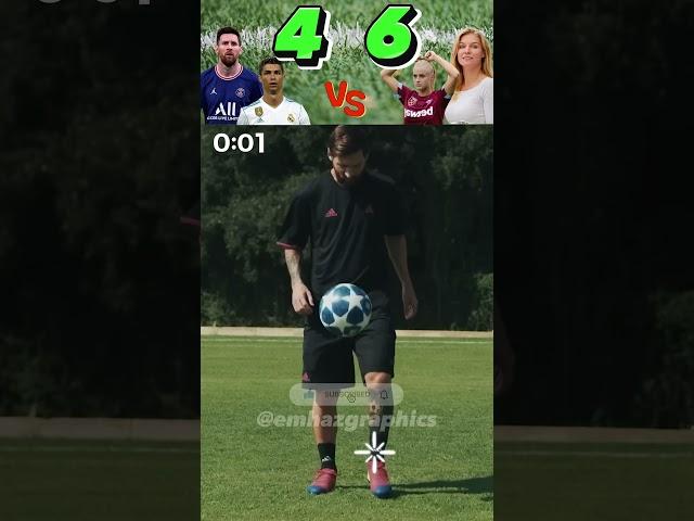 messi VS cristiano ronaldo VS aguska VS alisha lehmann - juggling challenge