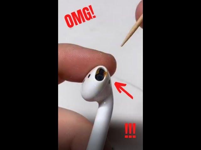 CLEANING GROSSEST AIRPODS EVER? (SATISFYING) #Shorts