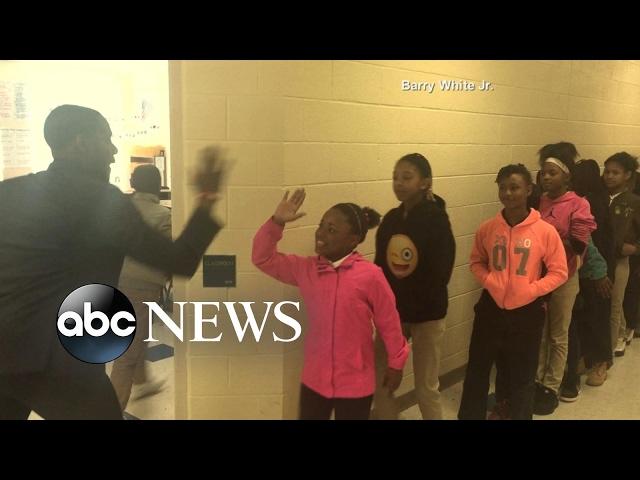 Teacher Has Personalized Handshakes With Every Single One of His Students