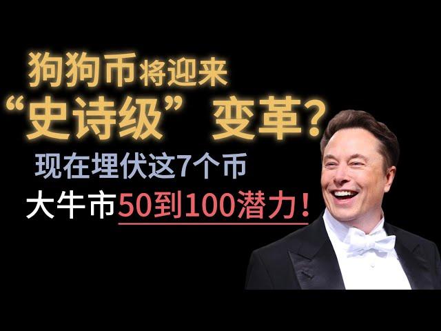 狗狗币将迎来“史诗级”变革？现在埋伏这7个币，大牛市50到100潜力！