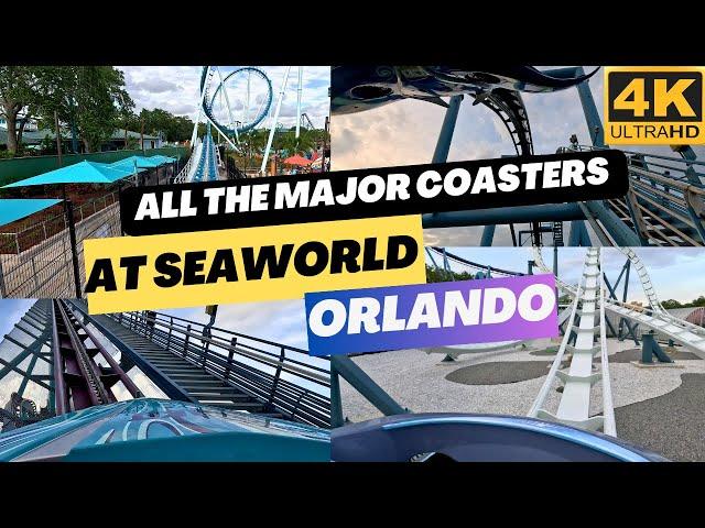 Riding Every Major Roller Coaster at SeaWorld Orlando | 4k Front Row POV's #MrBucketlist