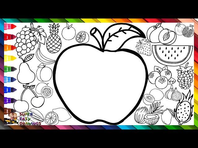 Draw and Color 23 Fruits 🫐 Drawings for Kids