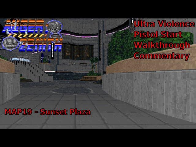 Doom II: AUGER;ZENITH (Ultra Violence 100%) Walkthrough (MAP19: Sunset Plaza)