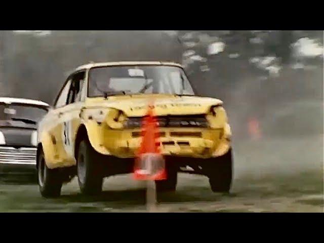 British Rallycross 1972 Jan de Rooy and Harry de Rooy DAF 55 Coupe off road racing old film.